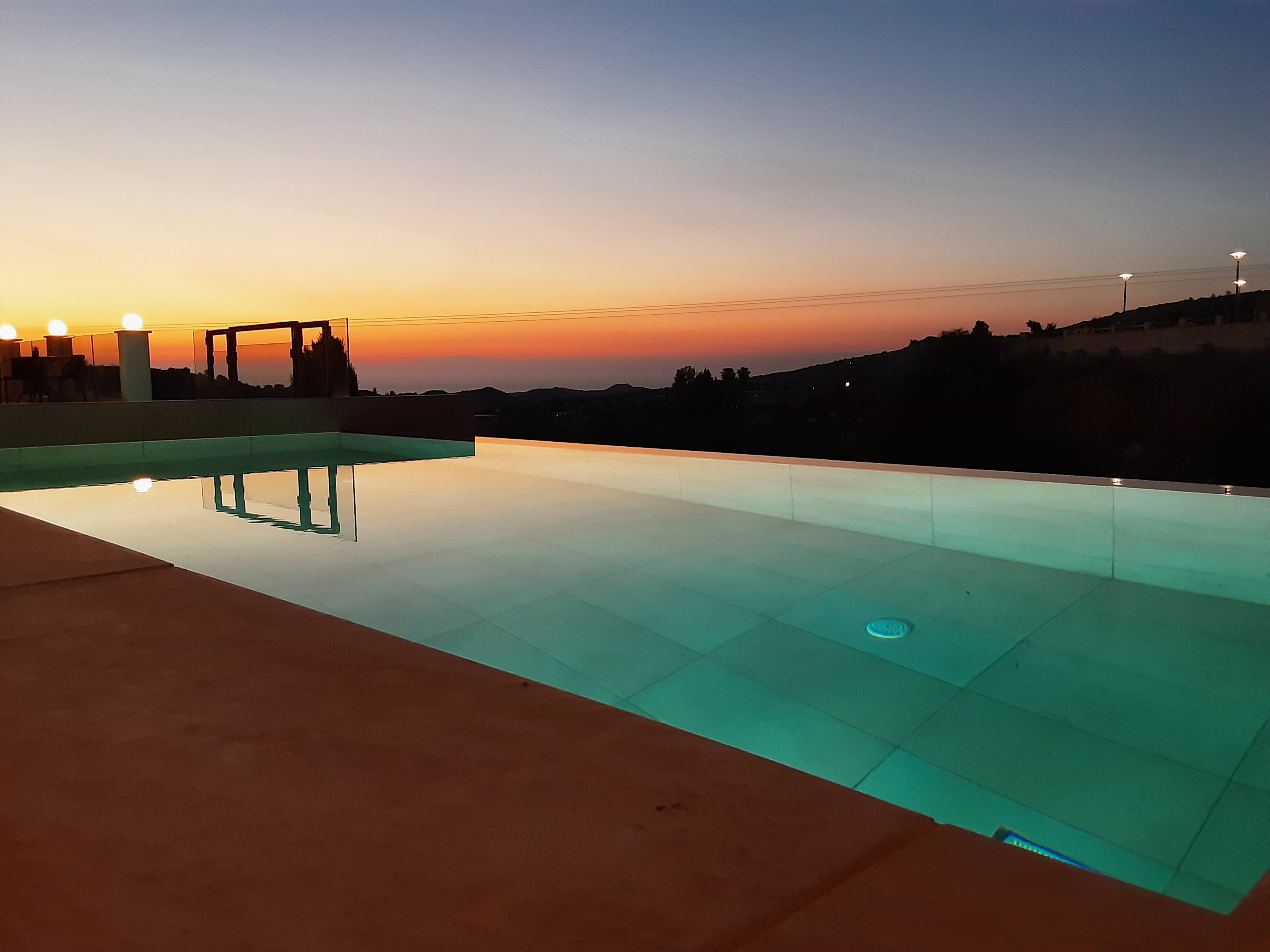 The Queen's pool at sunset