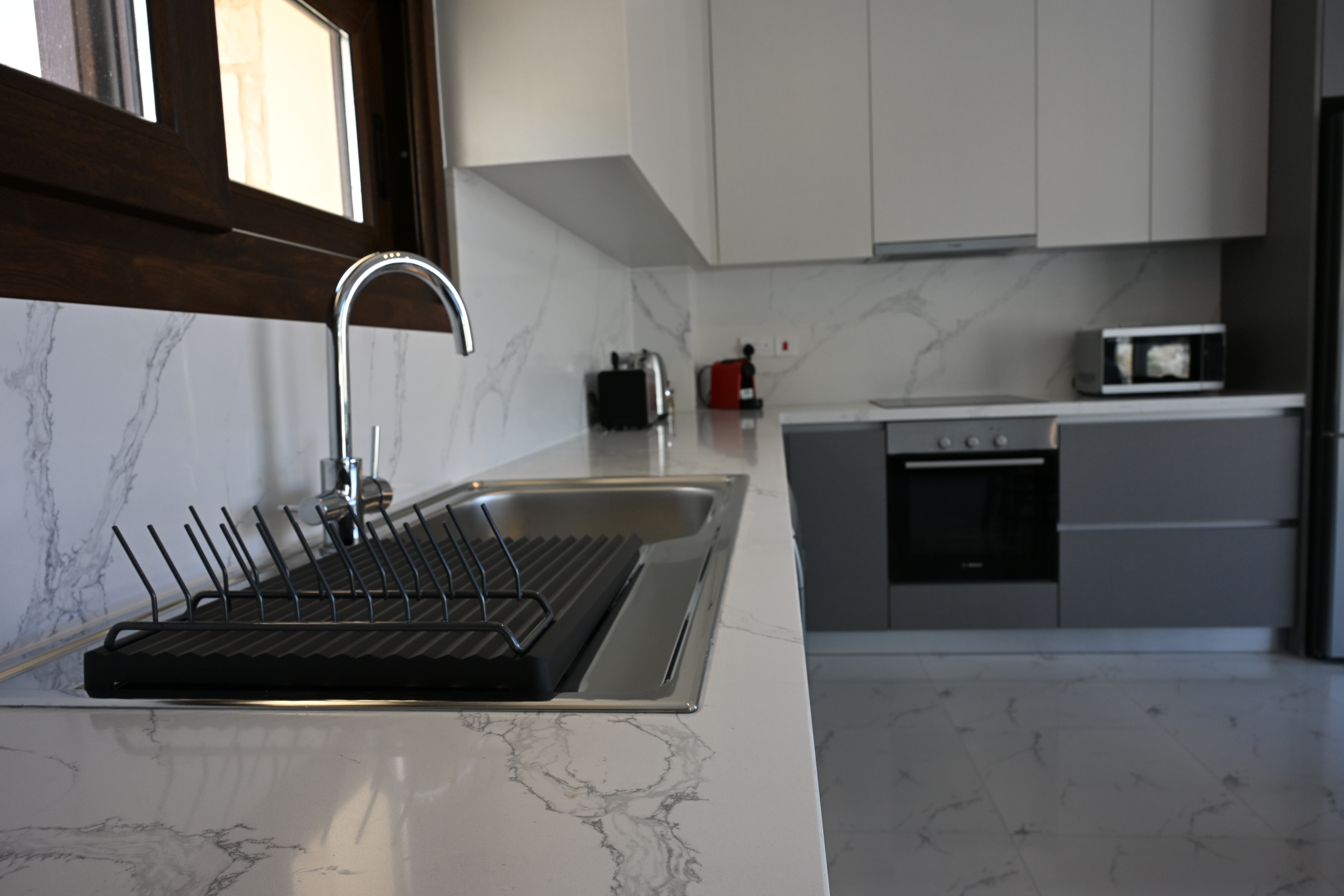 A closeup of The Prince's kitchen counter